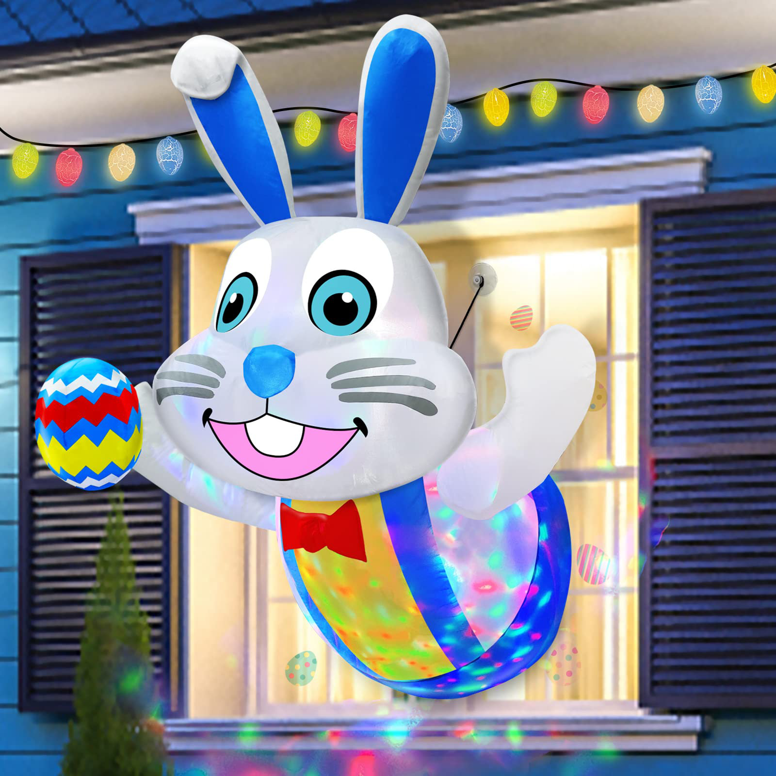 The Holiday Aisle® [ Rotating Colourful Lights ] Easter Inflatable ...